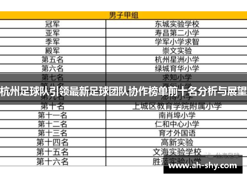 杭州足球队引领最新足球团队协作榜单前十名分析与展望